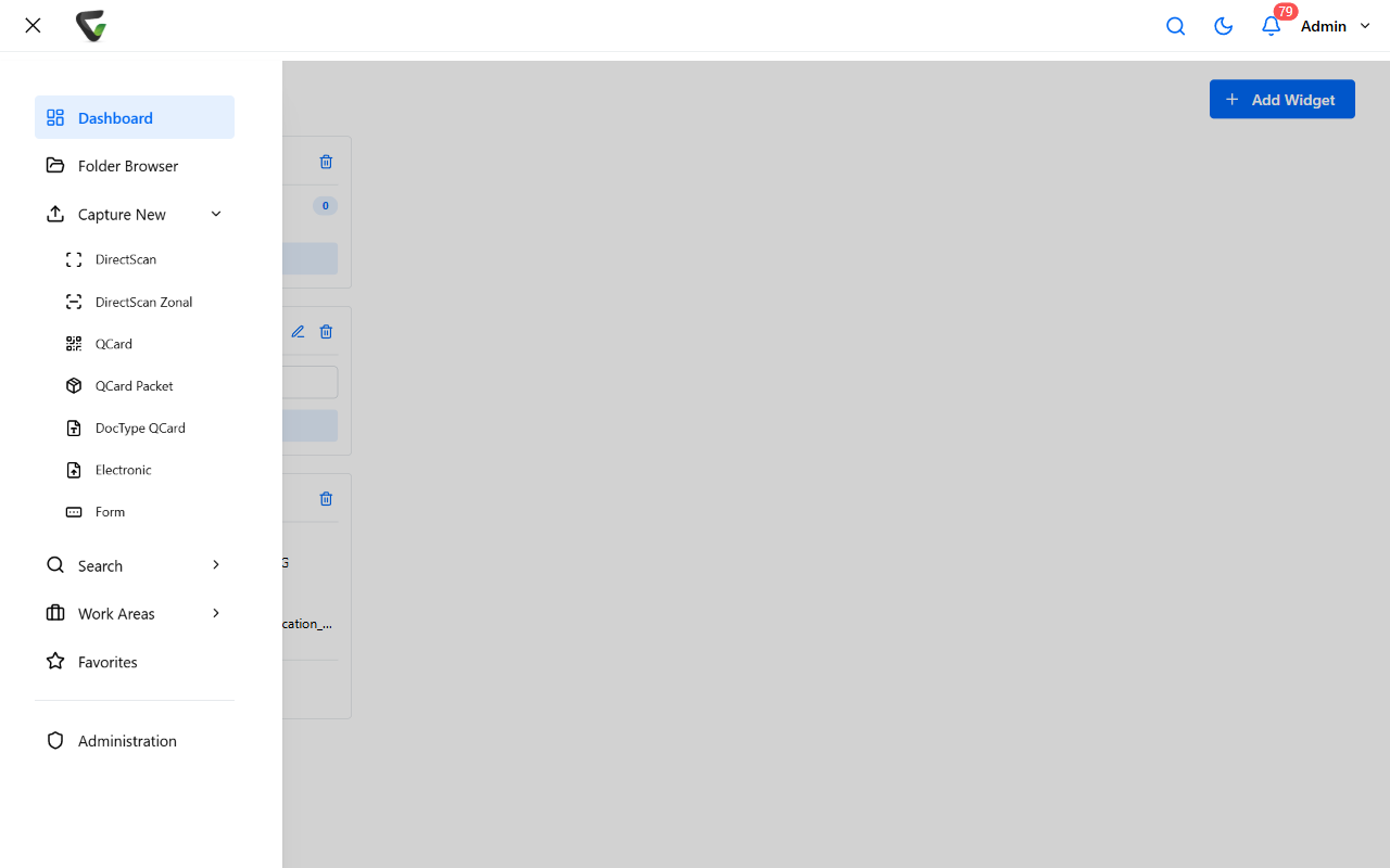 The navigation menu