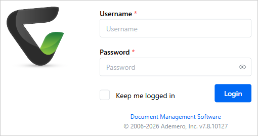 The Content Central login page