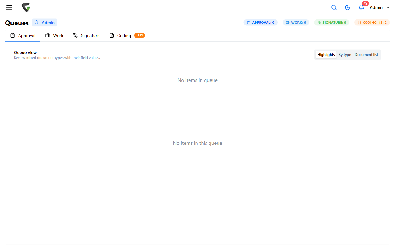 The Queues page