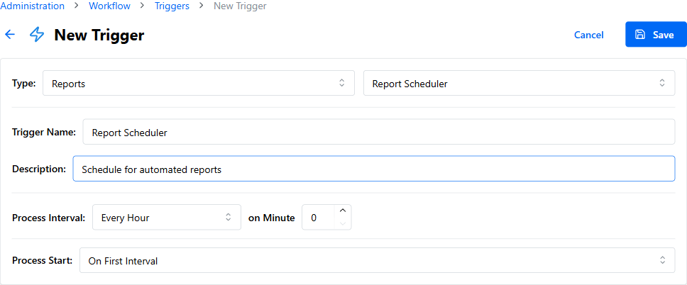 The Report Scheduler trigger
