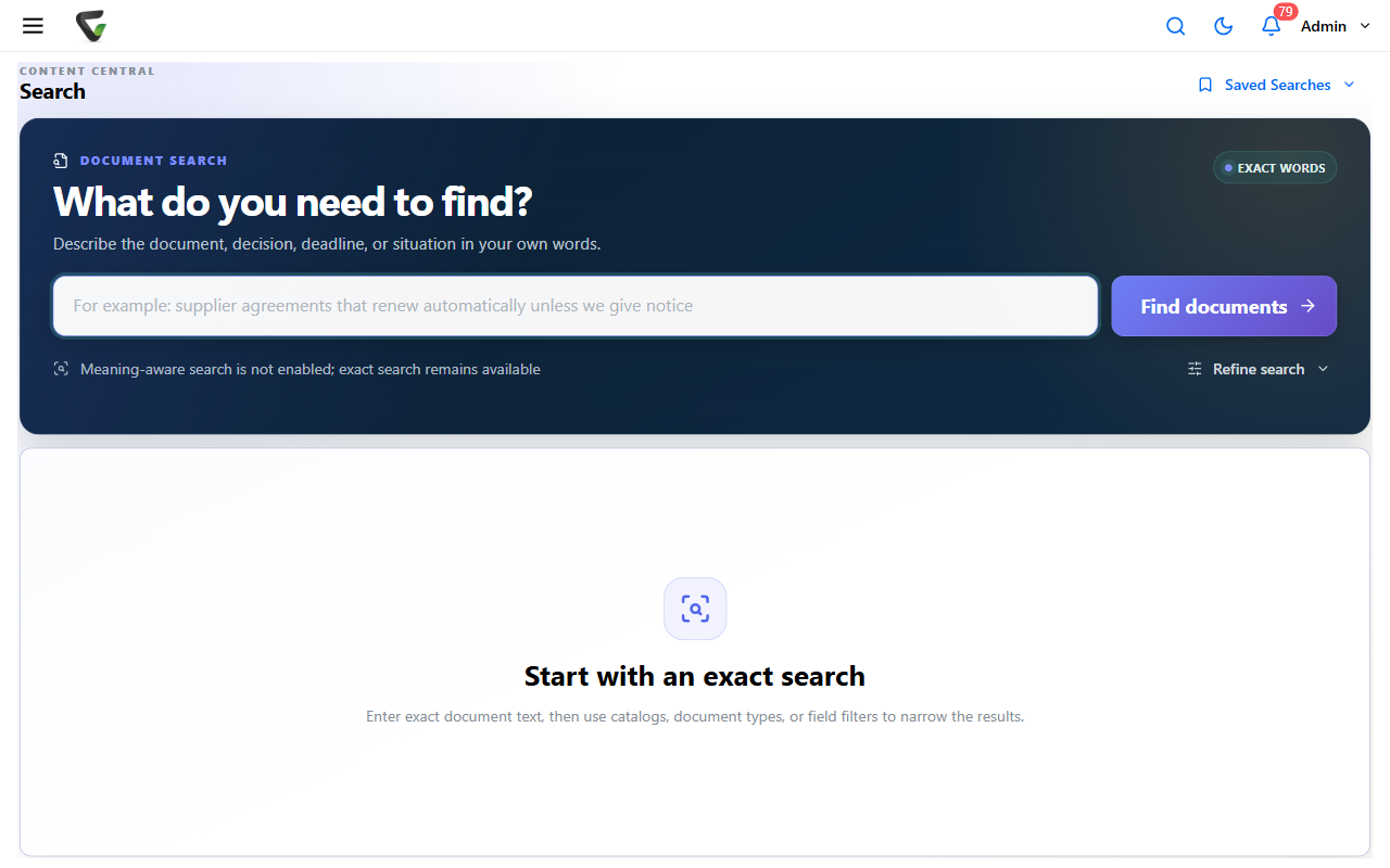 The Search page