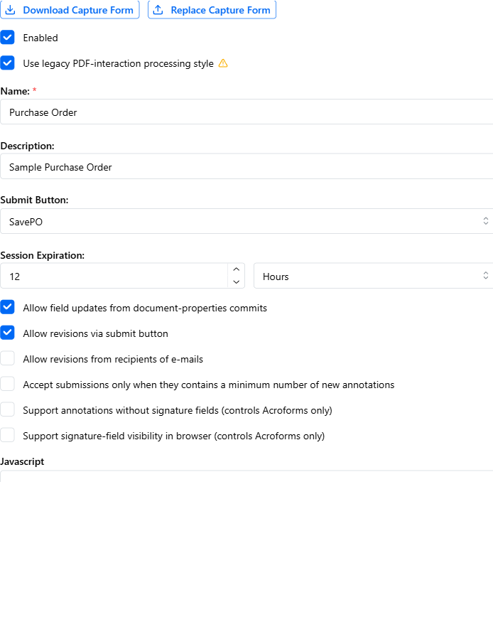 Capture Form Details